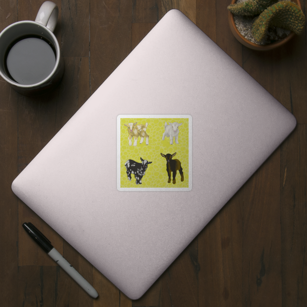 Baby Goats Pattern Yellow by TrapperWeasel